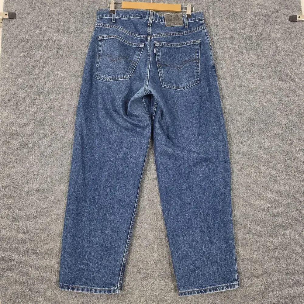 Vintage Levis Jeans Mens 34x30 SilverTab Baggy Relaxed Blue Y2K Made USA 90s
